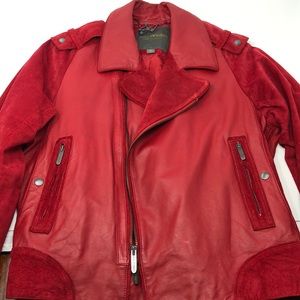 Zac Posen for Target Red Leather Moto Jacket